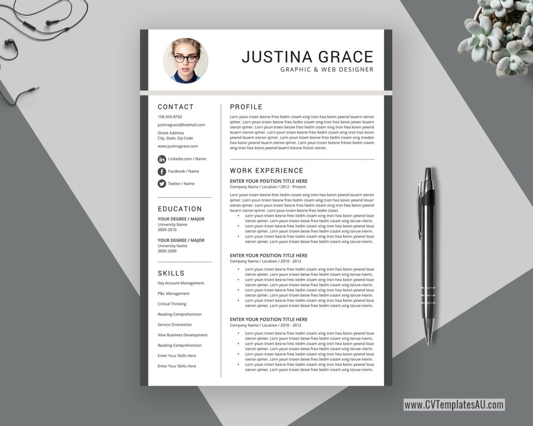 3 page resume template free download