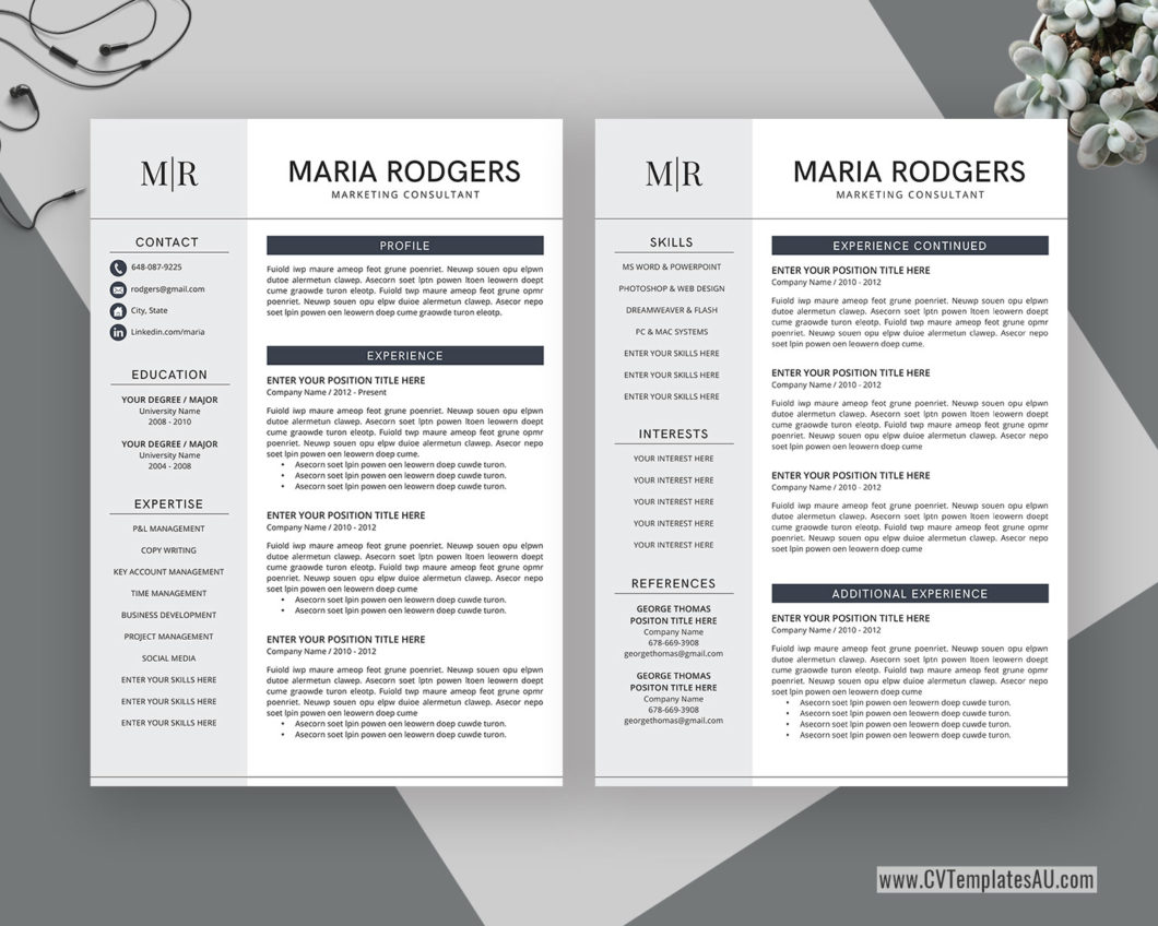 cv template free download ms word