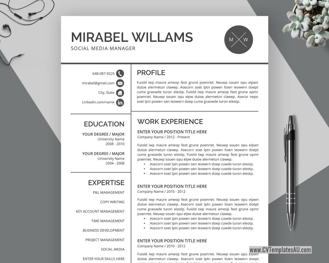 download cv template ms word