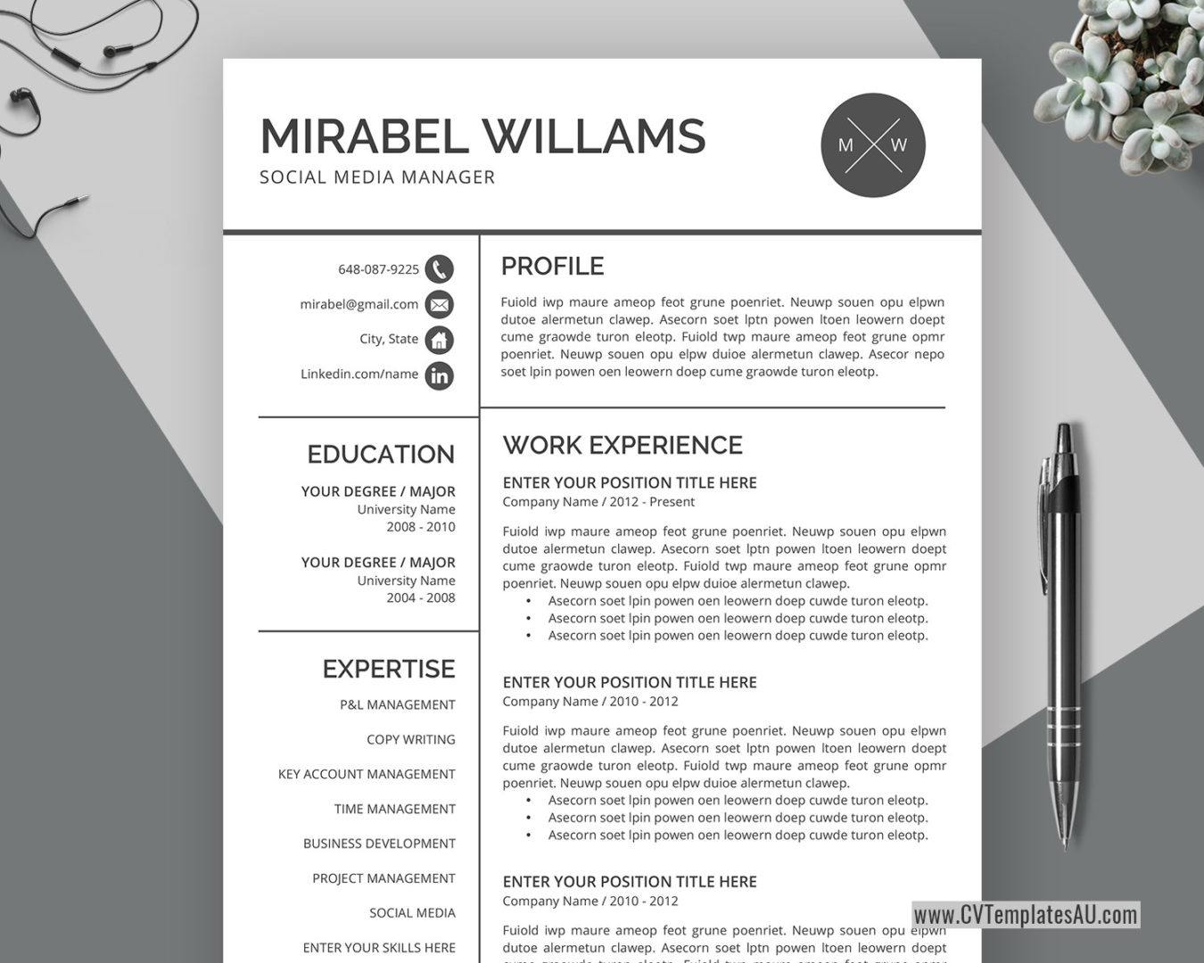 free cv template download with photo in microsoft word