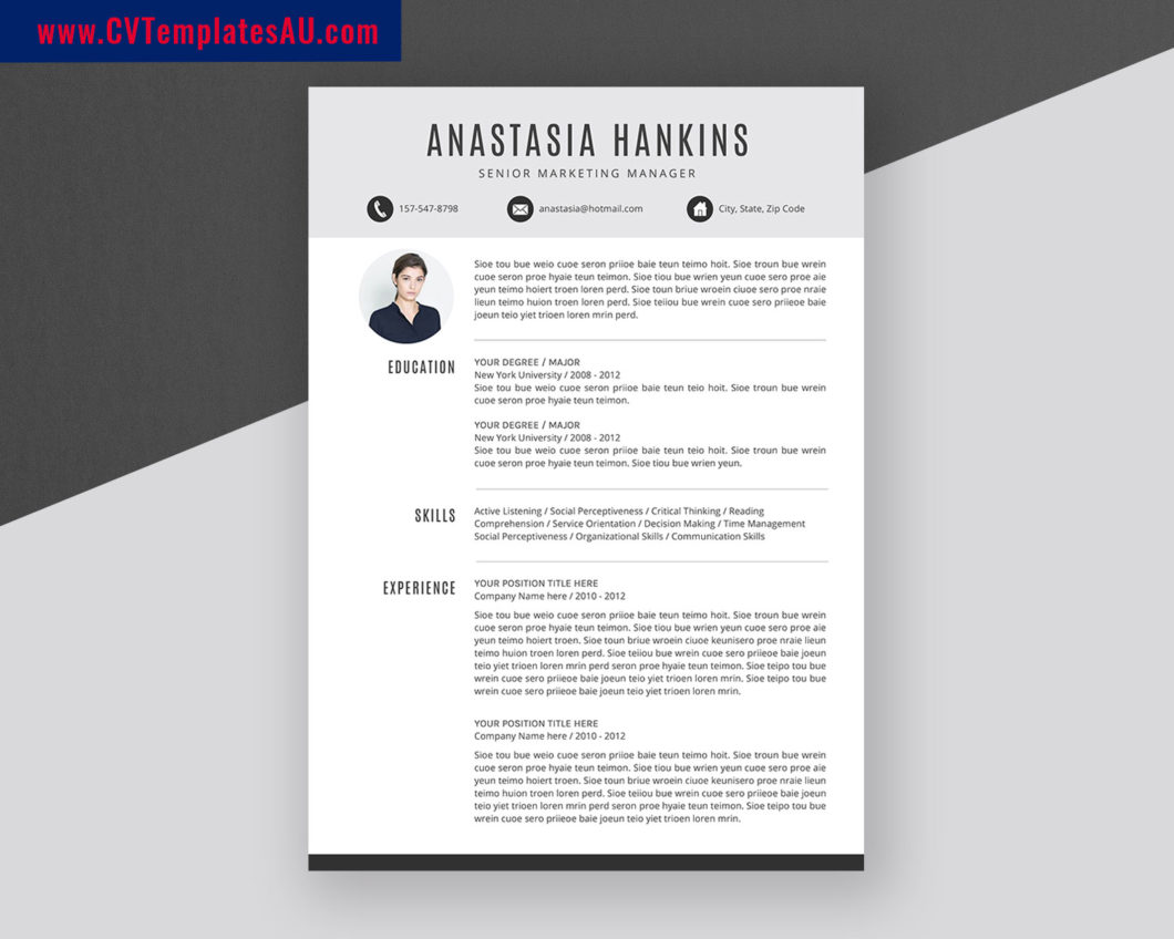 modern 2 page cv template word free download